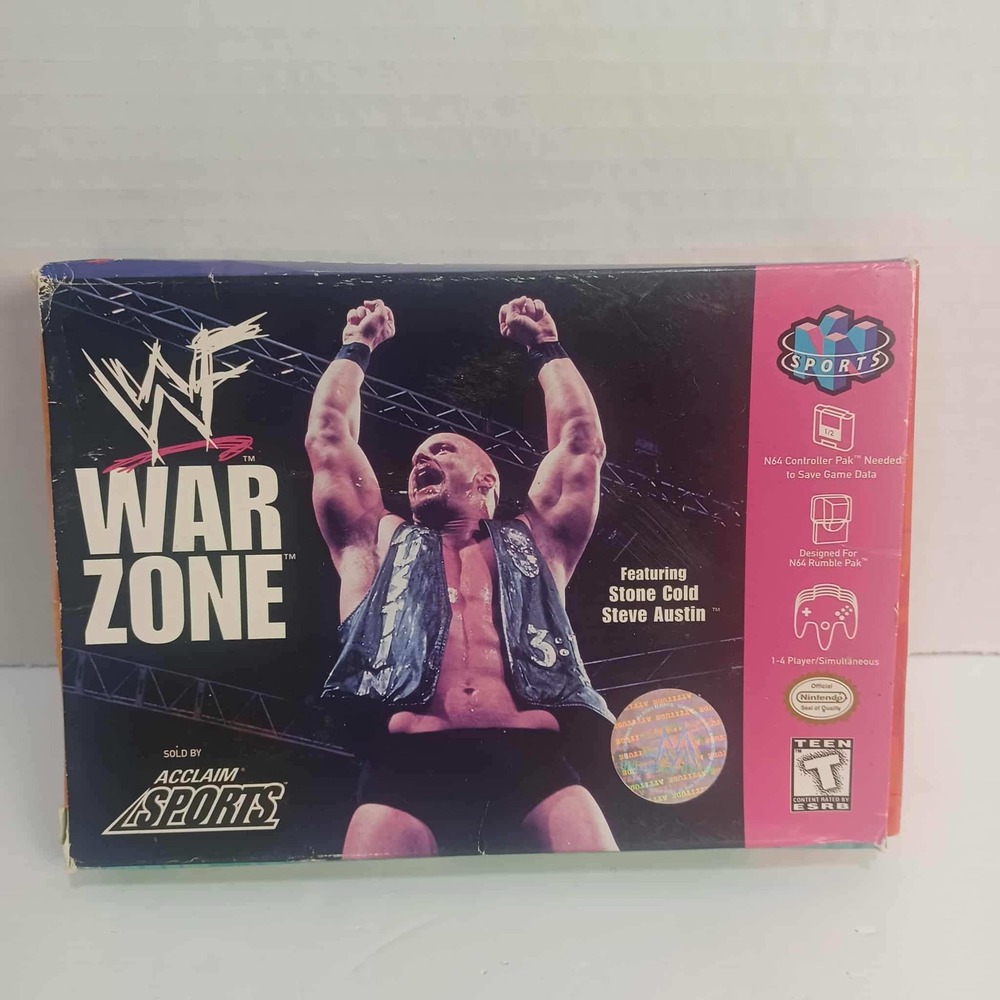 WWF War Zone Nintendo 64 N64 Game Complete In Box CIB Stone Cold Steve Austin